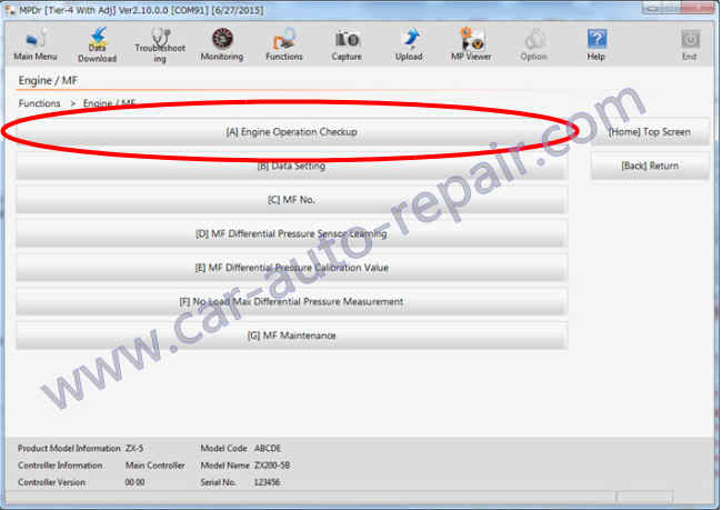 Hitachi ZX-5B Excavator Injector Operation Checkup by Hitachi MPDr (1)