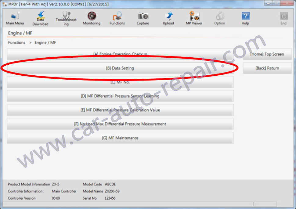 How to Program New Injector ID Code for HITACHI ZX-5 Excavator (1)