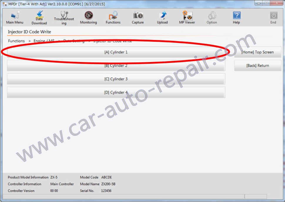 How to Program New Injector ID Code for HITACHI ZX-5 Excavator (3)