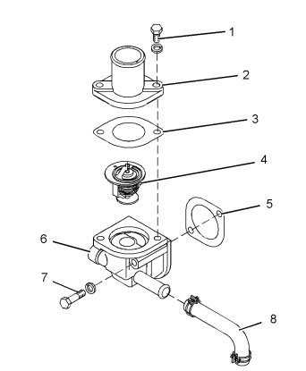 Perkins 800 Series Engine Water Temperature Regulator Housing Remove and Install (1)