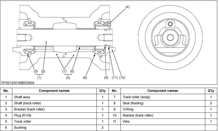 Kubota U48-4 Excavator Track Roller Assembly/Disassembly Guide - Auto ...