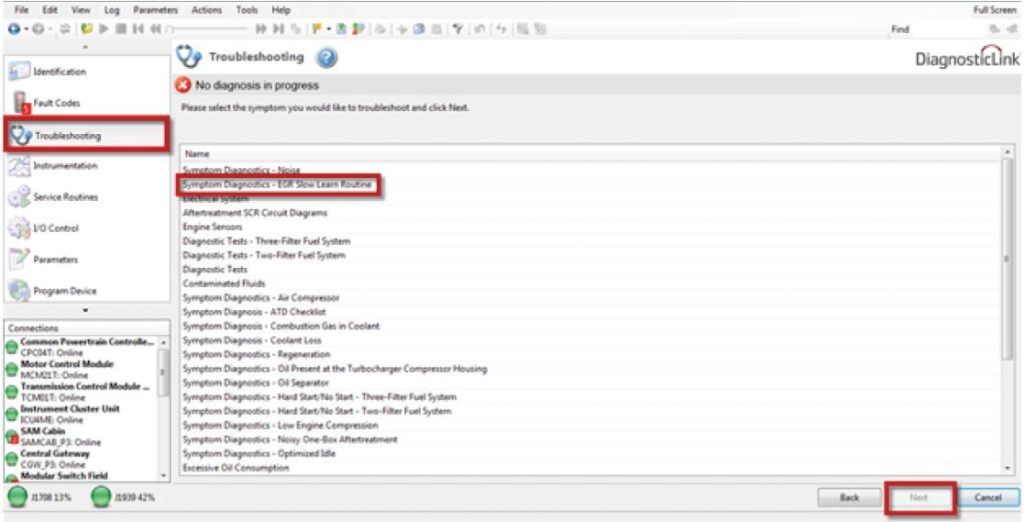 How to Use DDDL to Perform EGR Slow Learn Routine for GHG14 Engine