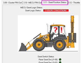 JCB Backhoe Loader 3X4X5X B00B729 Seat Switch Signals Disagreement Solution (2)
